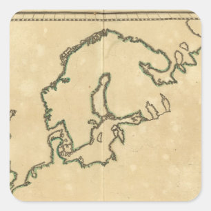 Europa Kontur 2 Quadratischer Aufkleber