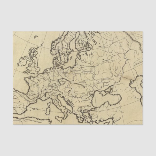 Europa-Konturkarte Seidenpapier (Vorderseite)