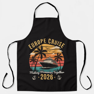 Europa-Kreuzfahrt-Truppe 2026 Familie passende Fer Schürze