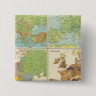 Europa-Merkmale und Bevölkerungskarte Button