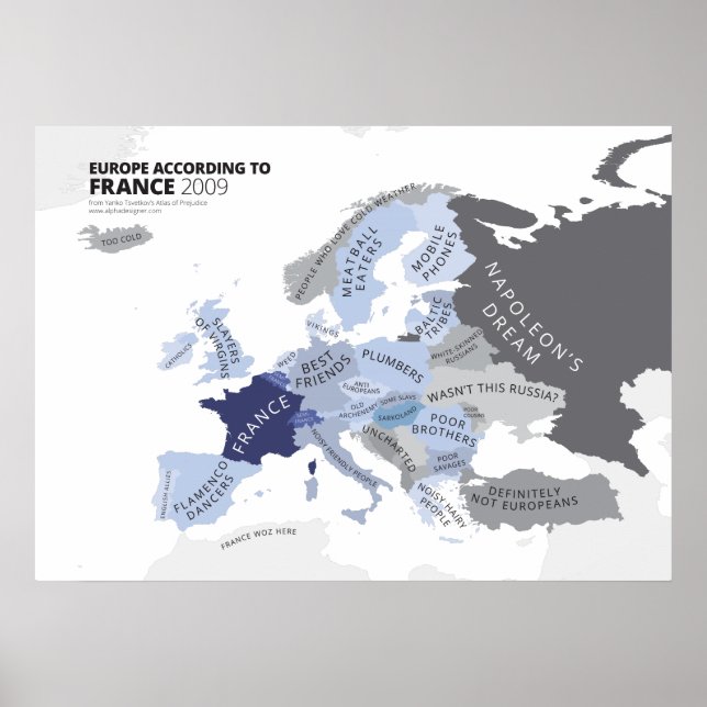 Europa nach Frankreich Poster (Vorne)