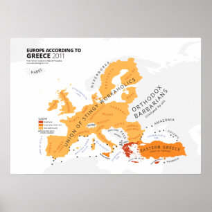 Europa nach Griechenland Poster