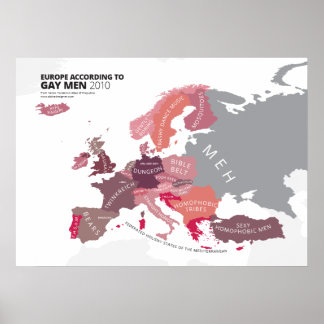 Europa nach homosexuellen Männern Poster