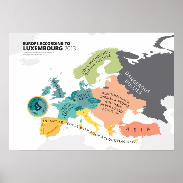 Europa nach Luxemburg Poster (Vorne)
