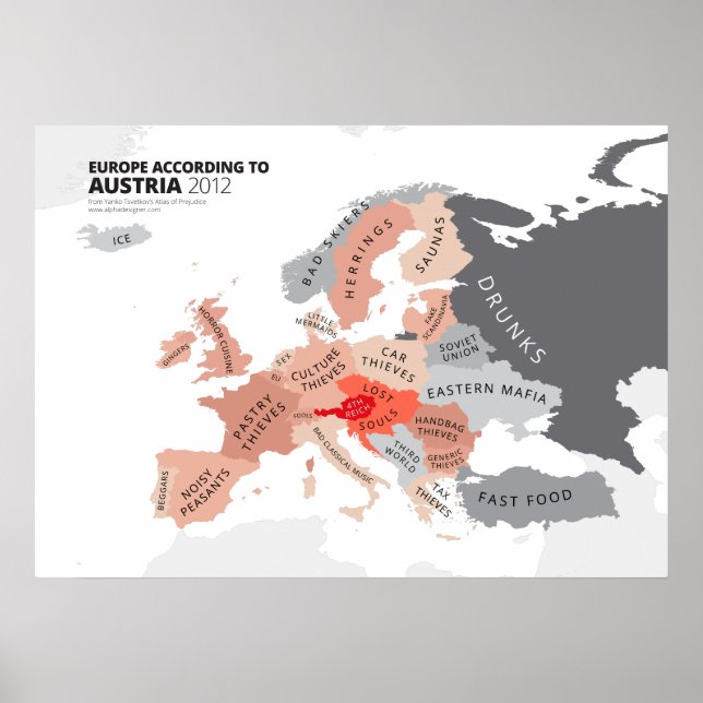 Europa nach Österreich Poster (Vorne)