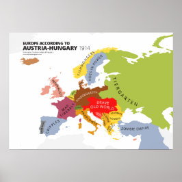 Europa nach Österreich-Ungarn Poster