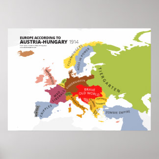 Europa nach Österreich-Ungarn Poster