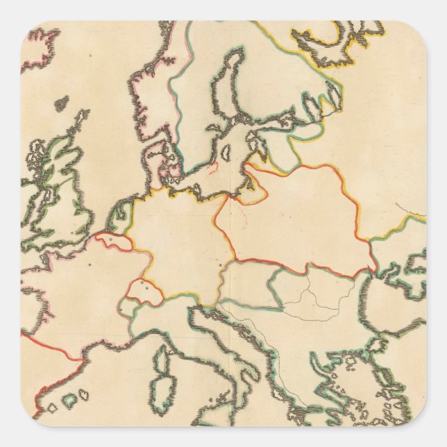 Europa nach Religion 3 Quadratischer Aufkleber (Vorderseite)