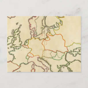 Europa nach Religion Postkarte