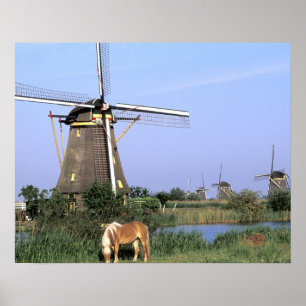 Europa, Niederlande, Zuid Holland, Kinderdijk. 2 Poster