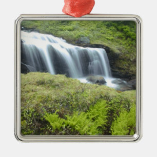 Europa, Norwegen. Wasserfall. Silbernes Ornament