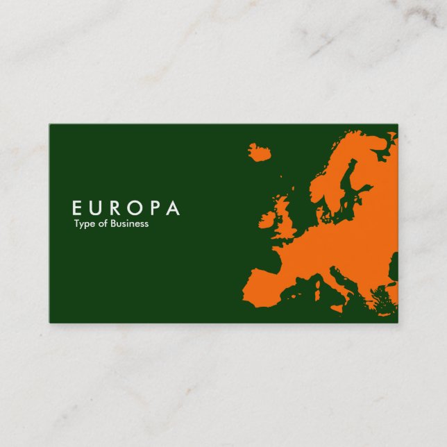 EUROPA Orange - Dunkelgrün Visitenkarte (Vorderseite)