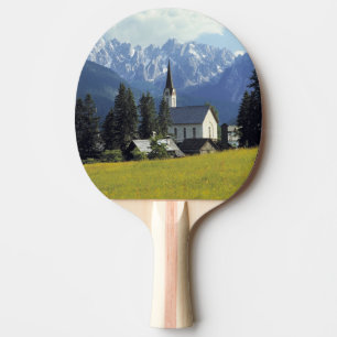 Europa, Österreich, Gosau. Der Kirchturm Tischtennis Schläger