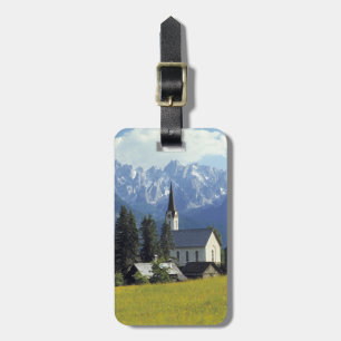 Europa, Österreich, Gosau. Kirchturm Gepäckanhänger