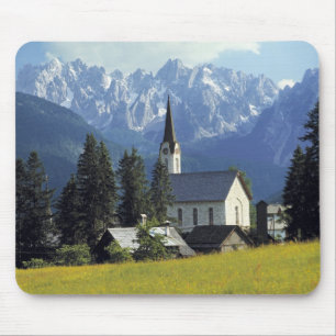 Europa, Österreich, Gosau. Kirchturm Mousepad