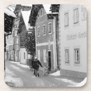 Europa, Österreich, Hallstat. Schneestraße Untersetzer
