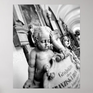 Europa, Österreich, Salzburg. Cherub und Denkmal 3 Poster