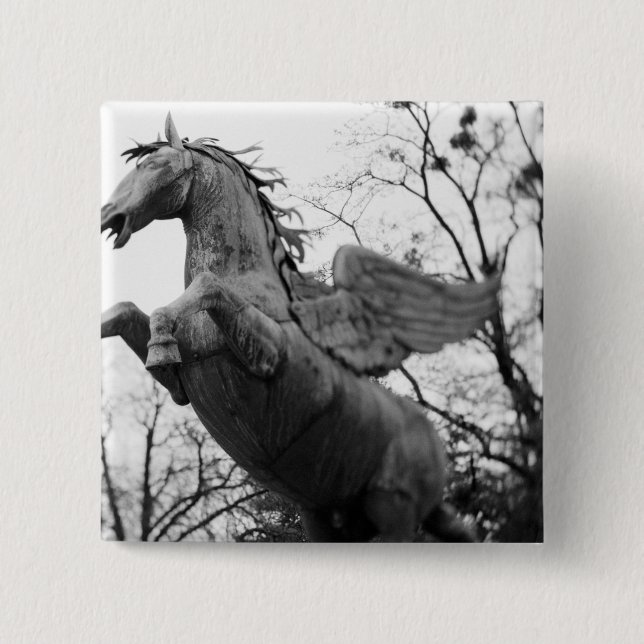 Europa, Österreich, Salzburg. Pferdestatue Button (Vorderseite)