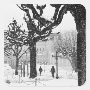 Europa, Österreich, Salzburg. Winter, Quadratischer Aufkleber