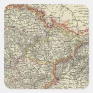 Europa, Österreich, Tschechische Republik Quadratischer Aufkleber