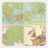 Europa - physische Merkmale und Bevölkerungskarte