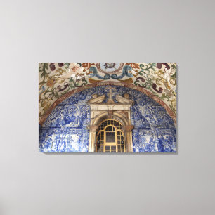 Europa, Portugal, Obidos. Farbenfrohe Architektur Leinwanddruck