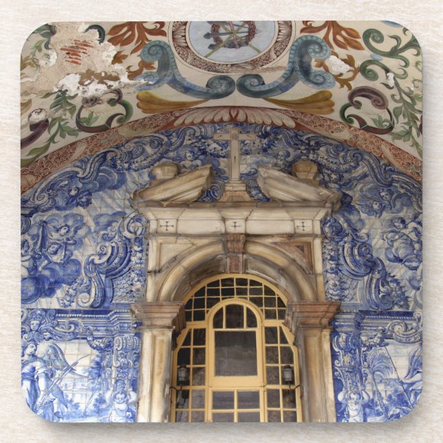 Europa, Portugal, Obidos. Farbenfrohe Architektur Untersetzer (Vorderseite)