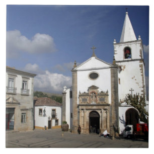 Europa, Portugal, Obidos. Kirche Santa Maria in Fliese