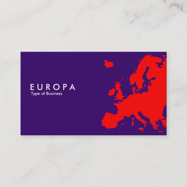 EUROPA Red - Dunkle Violette Visitenkarte (Vorderseite)