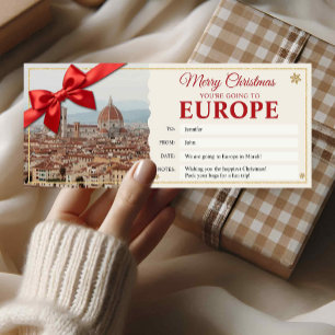 Europa-Reise Weihnachtsgeschenk Ticket Karte