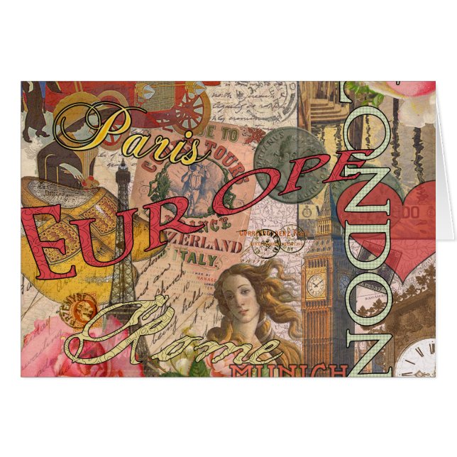 Europa Reisen Vintag Paris Frankreich Kunst (Vorderseite (Horizontal))