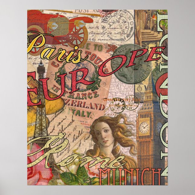 Europa Reisen Vintag Paris Frankreich Kunst Poster (Vorne)