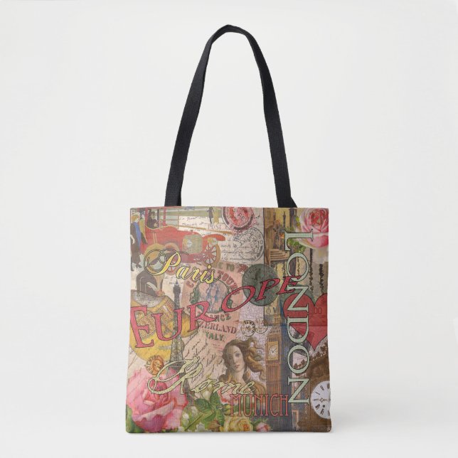 Europa Reisen Vintag Paris Frankreich Kunst Tasche (Vorderseite)