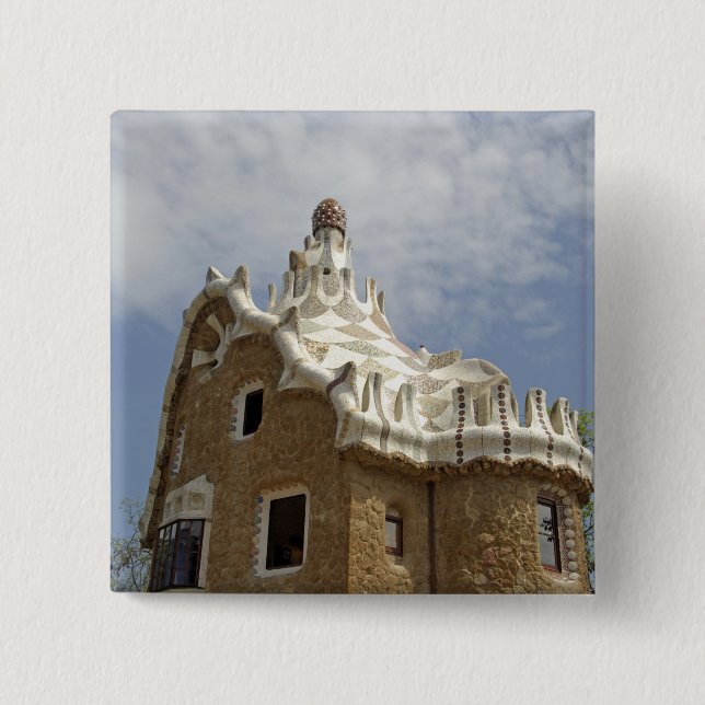 Europa, Spanien, Katalonien, Barcelona. Park Guell Button (Vorderseite)