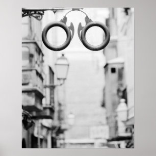 Europa, Spanien, Mallorca. Brillengeschäftsschild, Poster