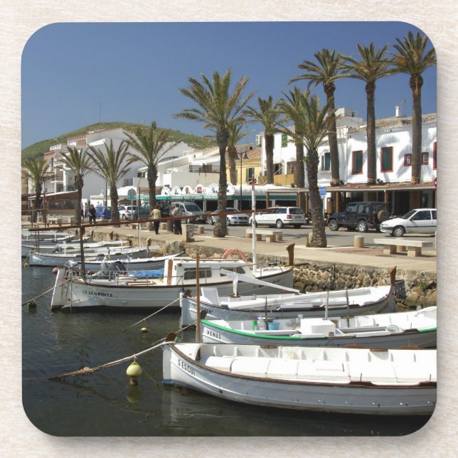 Europa, Spanien, Menorca (auch Menorca). Fischfang Getränkeuntersetzer (Vorderseite)