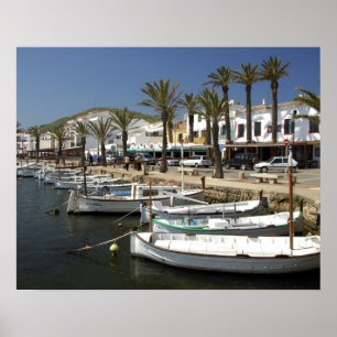 Europa, Spanien, Menorca (auch Menorca). Fischfang Poster