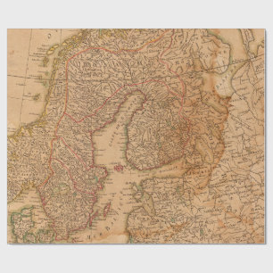 Europa Vintage Karte Geschenkpapier