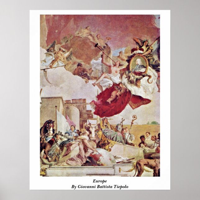 Europa von Giovanni Battista Tiepolo Poster (Vorne)