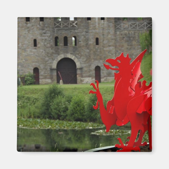 Europa, Wales, Cardiff. Cardiff Castle. walish Magnet (Vorne)