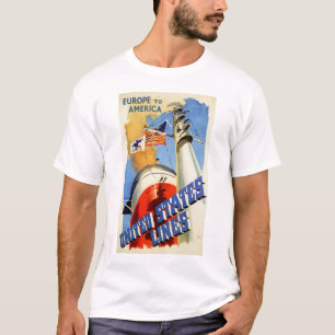 Europa zu Amerika ~ Staat-Linien T-Shirt