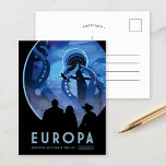 Europa | Zukunftsvisionen der NASA Postkarte<br><div class="desc">Dieses Poster aus der NASAs Visions of the Future Serie stellt sich die zukünftige Erkundung von Jupiters Eismond Europa vor. Unter seiner Oberfläche soll Europa einen weiten Ozean und die potenziellen Bedingungen für einfaches Leben verbergen. Karo aus der ganzen Serie für mehr Retro-Sci-Fi-Raum-Reise-Bilder. Credit NASA/JPL-Caltech. Verwenden Sie die Entwurfstools, um...</div>