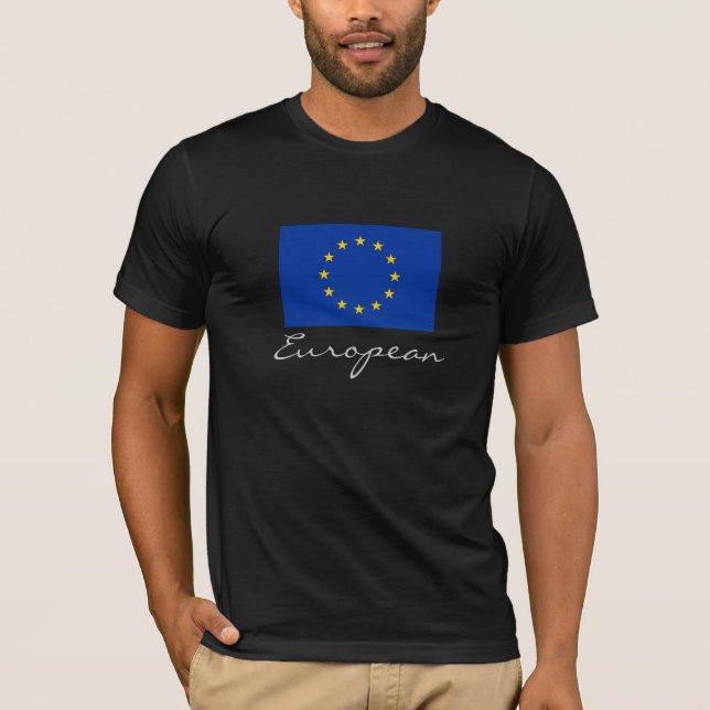 Europäer mit EU-Flagge T-Shirt (Vorderseite)