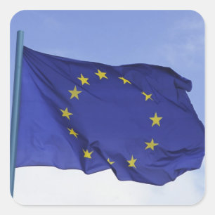 Europafahne RF) Quadratischer Aufkleber