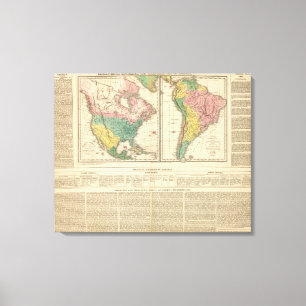 Europäische Entdeckung der Amerika-Atlas-Karte Leinwanddruck