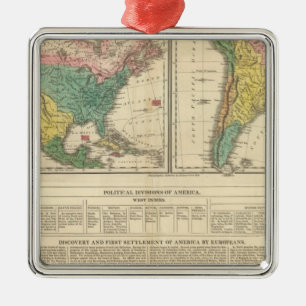 Europäische Entdeckung der Amerika-Atlas-Karte Ornament Aus Metall