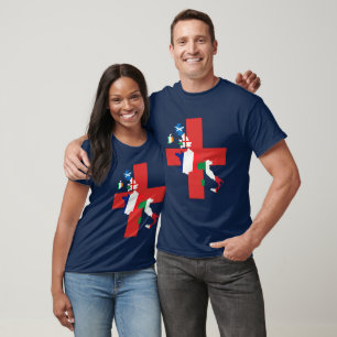 Europäische Flaggen Collage England Rugby T-Shirt