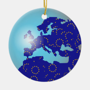 Europäische Flaggen-Kugel Keramikornament