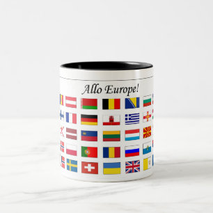 Europäische Flaggen Zweifarbige Tasse