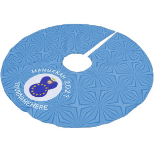Europäische Gewerkschaft Angel Hanukkah Flag Perso Polyester Weihnachtsbaumdecke